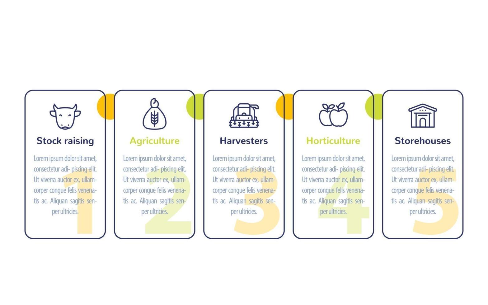 Landwirtschaft und Landwirtschaft Infografiken Design mit Liniensymbolen vektor