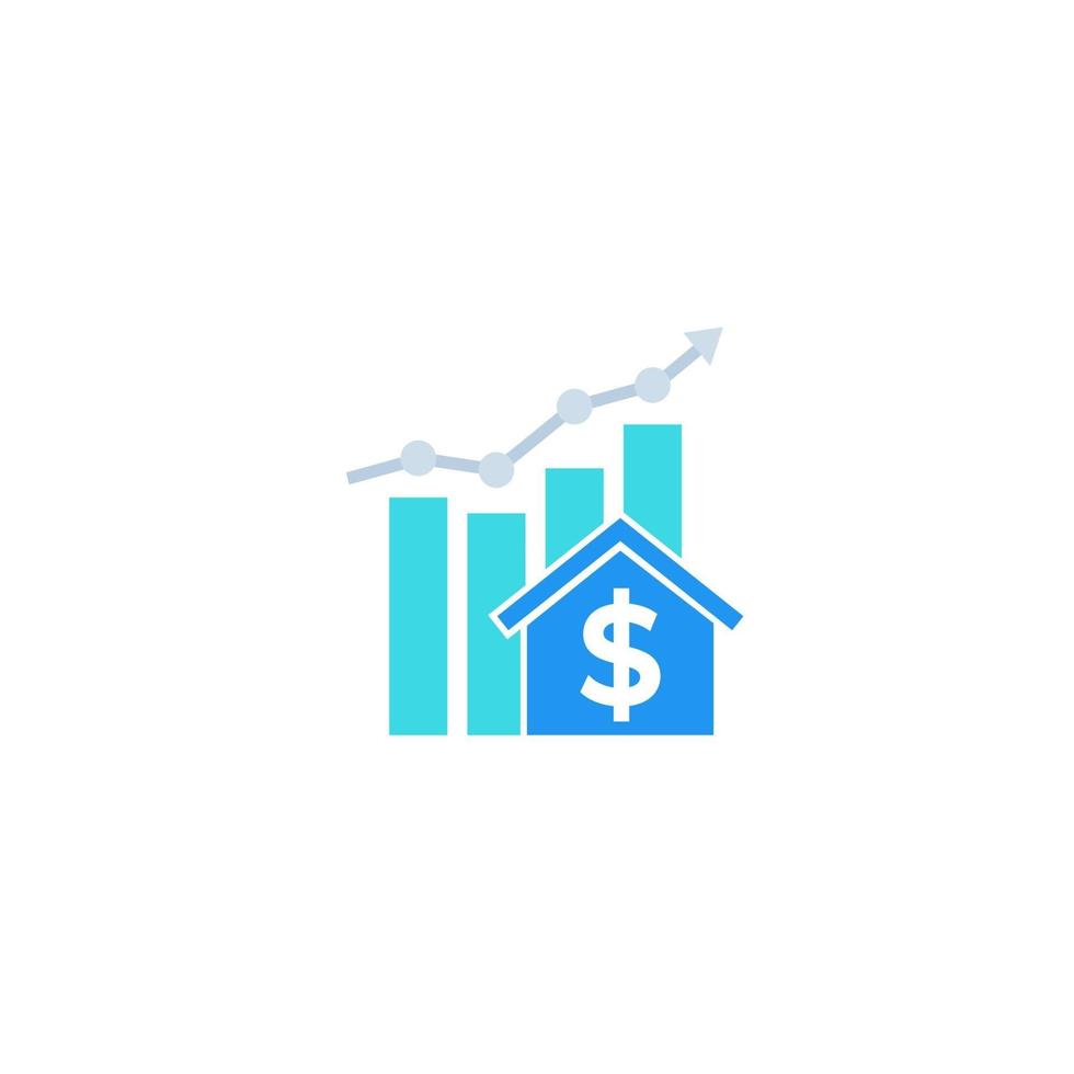 Symbol für das Wachstum der Hauspreise vektor