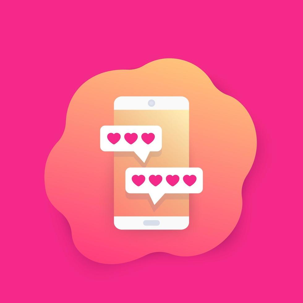 Online-Dating-App und Chat-Vektorsymbol vektor