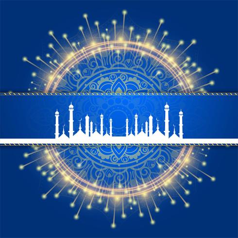 Eleganter Eid Mubarak islamischer Kartenhintergrund-Illustrationsvektor vektor