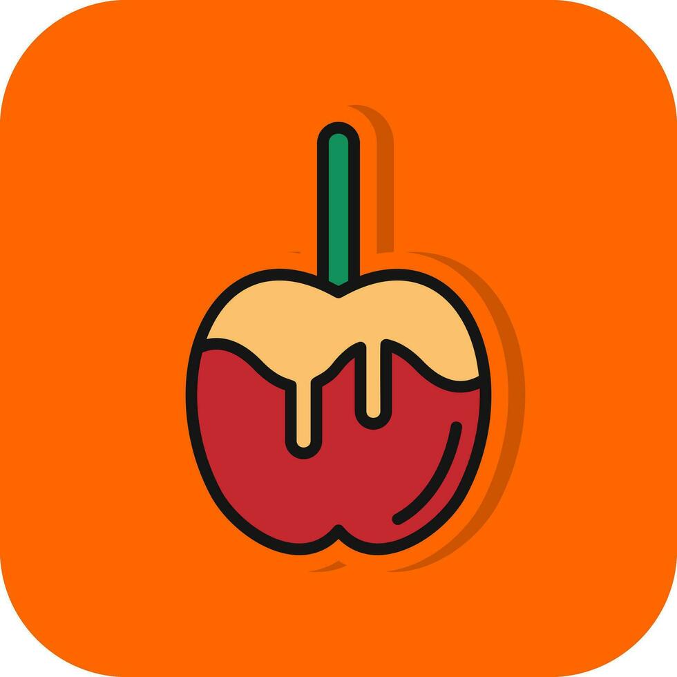 Karamell-Apfel-Vektor-Icon-Design vektor