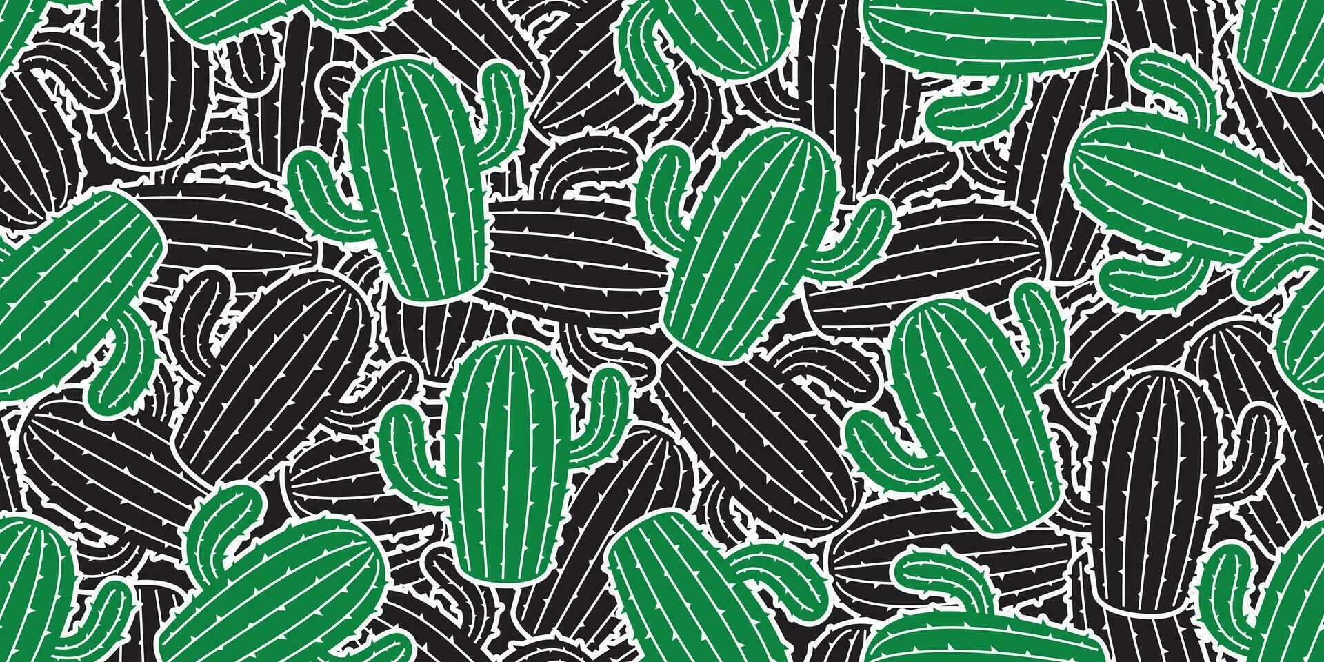 kaktus sömlös mönster vektor öken- blomma botanica sommar växt trädgård scarf isolerat bricka bakgrund upprepa tapet illustration klotter grön