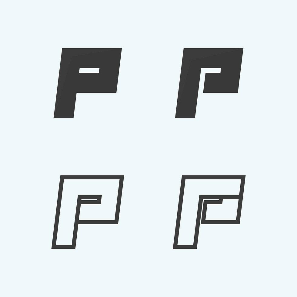 bokstaven p logotyp vektor illustration design