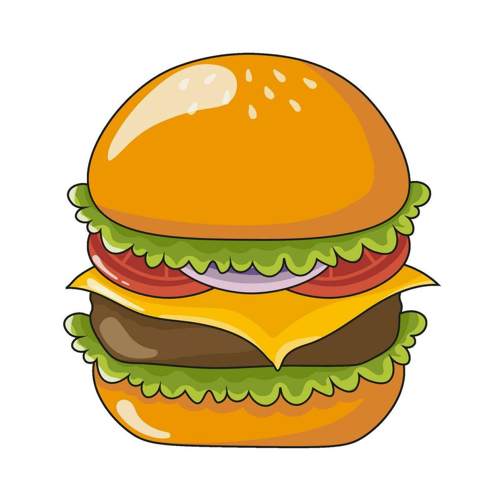 nötkött burger med cheese illustration vektor