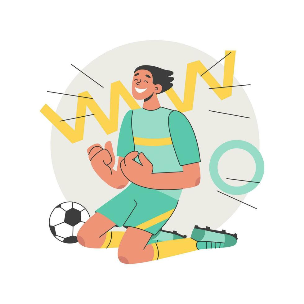 Fußball. Fußball Fußball Spieler Mann im Aktion isoliert Weiß Hintergrund. Vektor eben Illustration