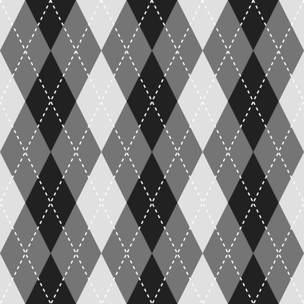 schwarz und grau Farbe Argyle Muster. Argyle Vektor Muster. Argyle Muster. nahtlos geometrisch Muster zum Kleidung, Verpackung Papier, Hintergrund, Hintergrund, Geschenk Karte, Pullover.