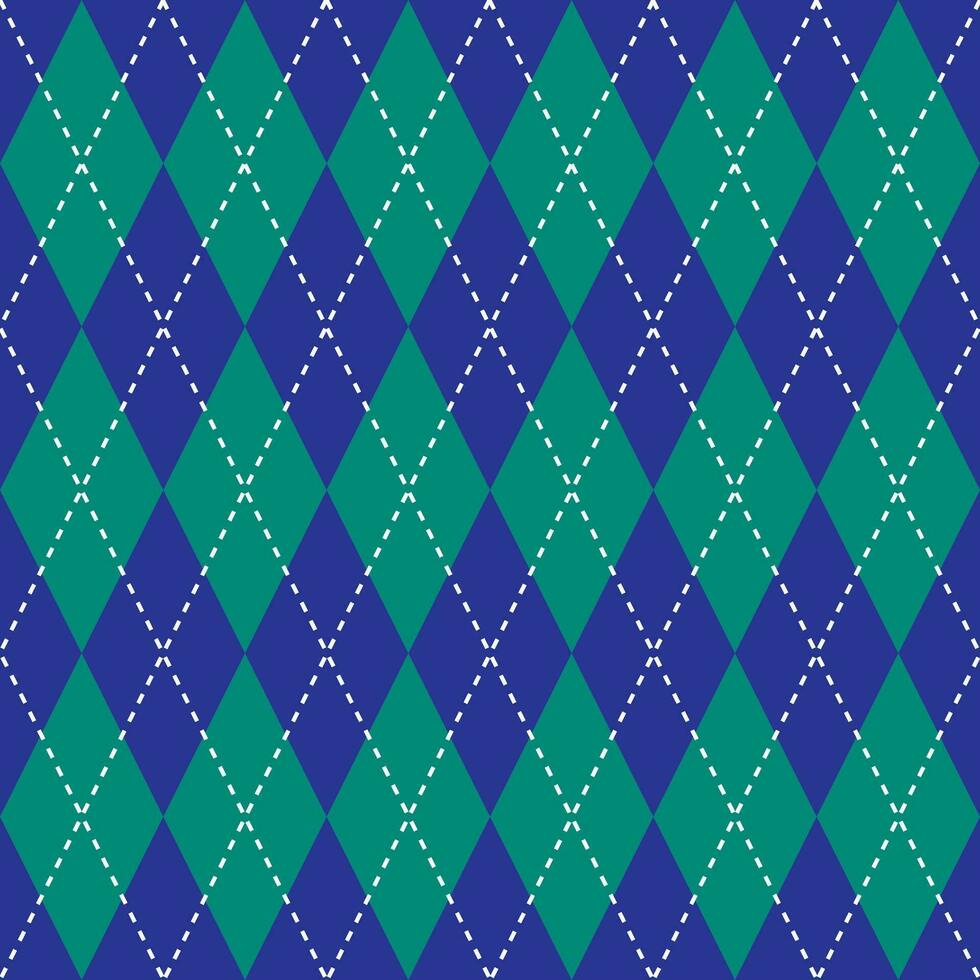 Marine Blau und Grün Farbe Argyle Muster. Argyle Vektor Muster. Argyle Muster. nahtlos geometrisch Muster zum Kleidung, Verpackung Papier, Hintergrund, Hintergrund, Geschenk Karte, Pullover.