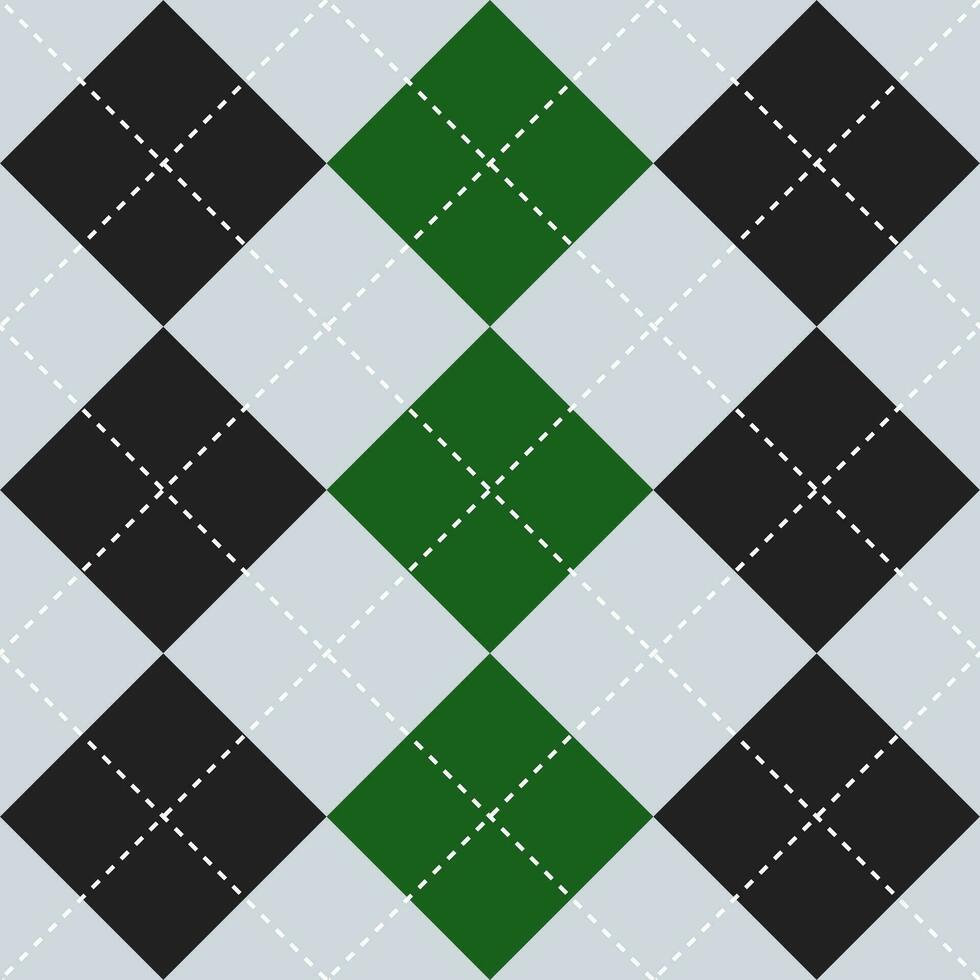 schwarz und Licht Grün Farbe Argyle Muster. Argyle Vektor Muster. Argyle Muster. nahtlos geometrisch Muster zum Kleidung, Verpackung Papier, Hintergrund, Hintergrund, Geschenk Karte, Pullover.