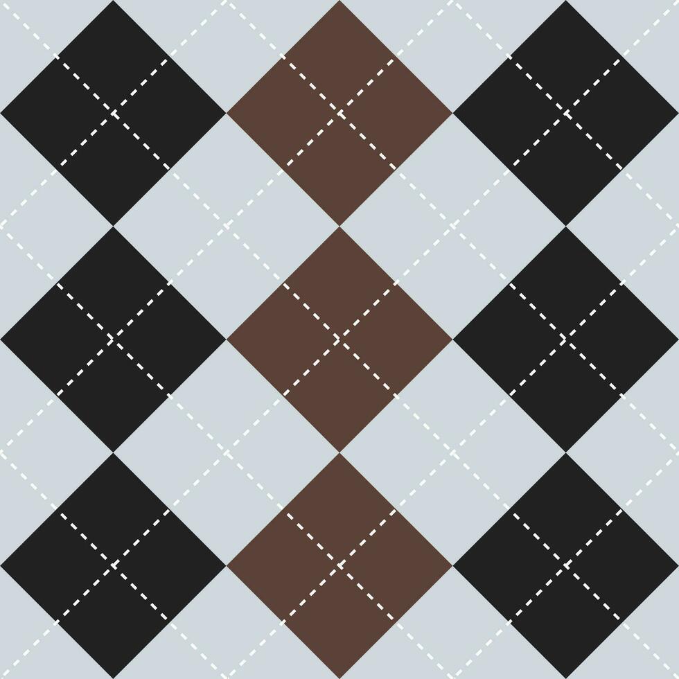 schwarz und braun Farbe Argyle Muster. Argyle Vektor Muster. Argyle Muster. nahtlos geometrisch Muster zum Kleidung, Verpackung Papier, Hintergrund, Hintergrund, Geschenk Karte, Pullover.