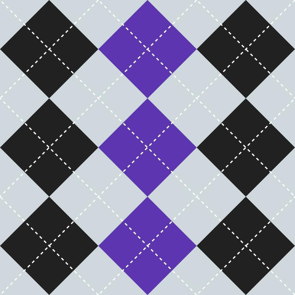 schwarz und lila Farbe Argyle Muster. Argyle Vektor Muster. Argyle Muster. nahtlos geometrisch Muster zum Kleidung, Verpackung Papier, Hintergrund, Hintergrund, Geschenk Karte, Pullover.