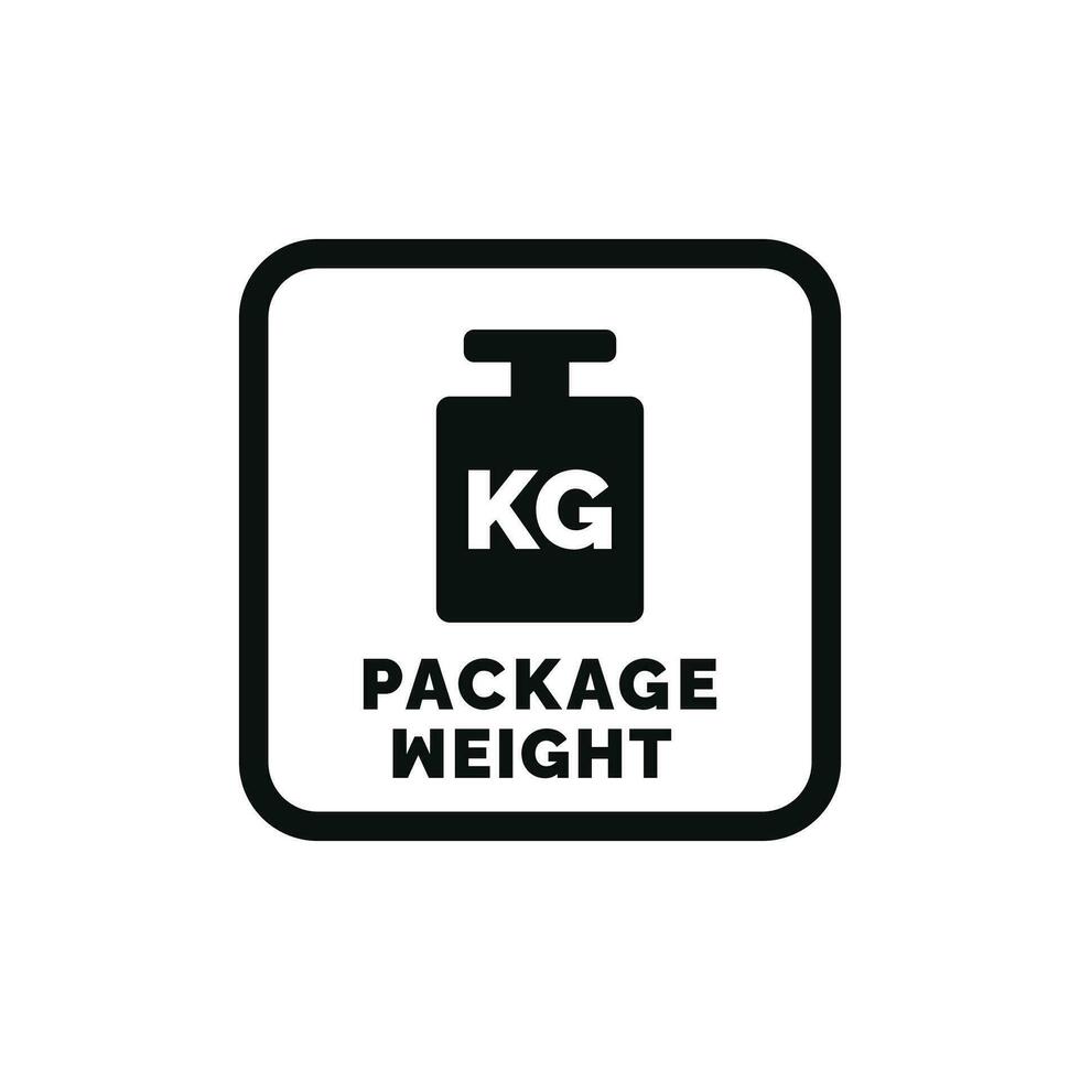 Paket Gewicht Verpackung Kennzeichen Symbol Symbol Vektor