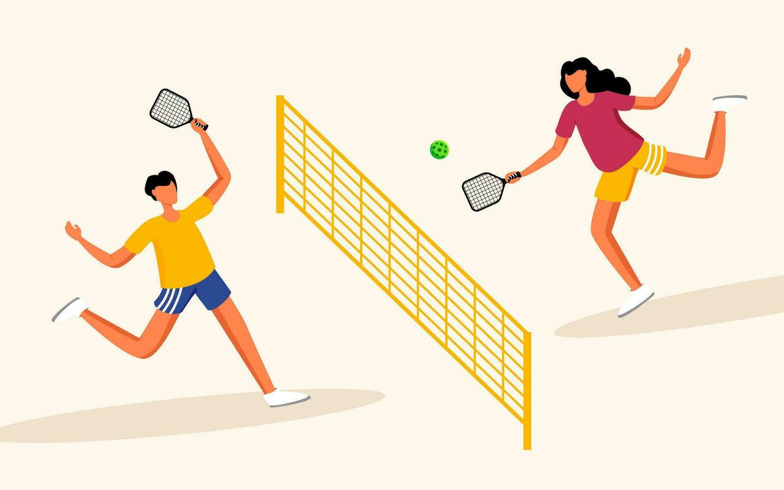 pickleball sport spel man och kvinnor illustration vektor