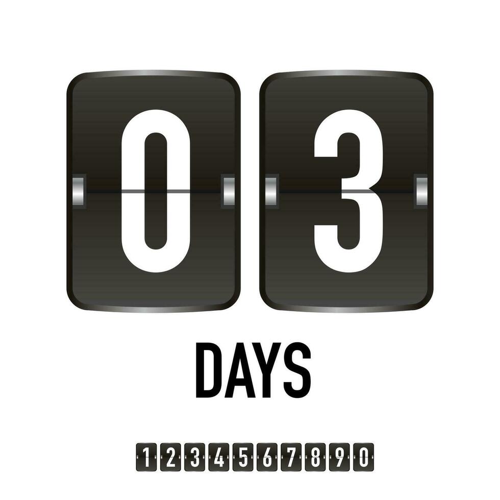 Countdown Verkauf Timer Flip Tafel von Tage vektor