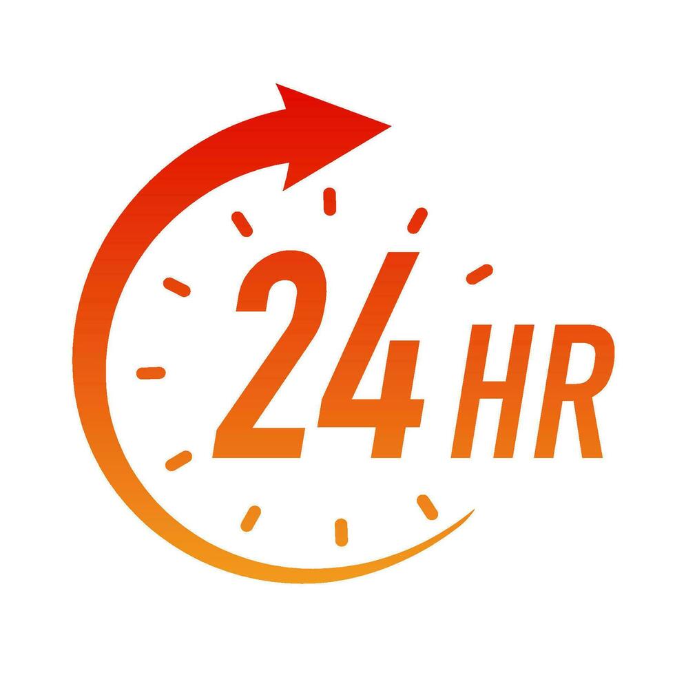 24 timmar timer vektor symbol Färg stil