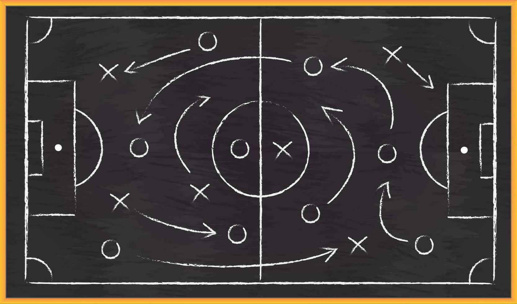Fußball Strategie Feld auf schwarz Tafel vektor