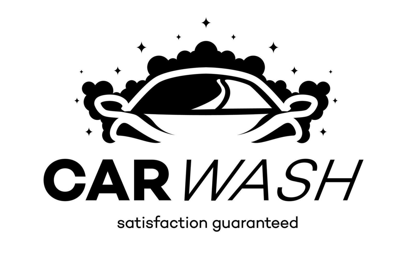 Auto waschen Logo schwarz Farbe eben Stil vektor