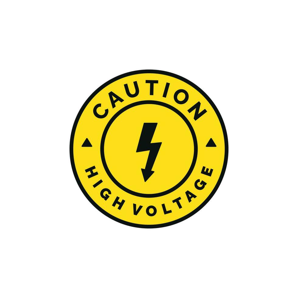 hoch Stromspannung Vorsicht Warnung Symbol Design Vektor