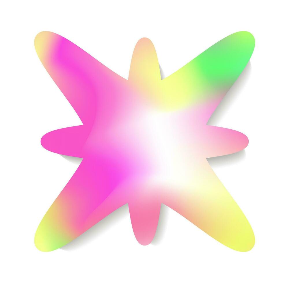 klistermärke y2k holografi stil neon Färg vektor