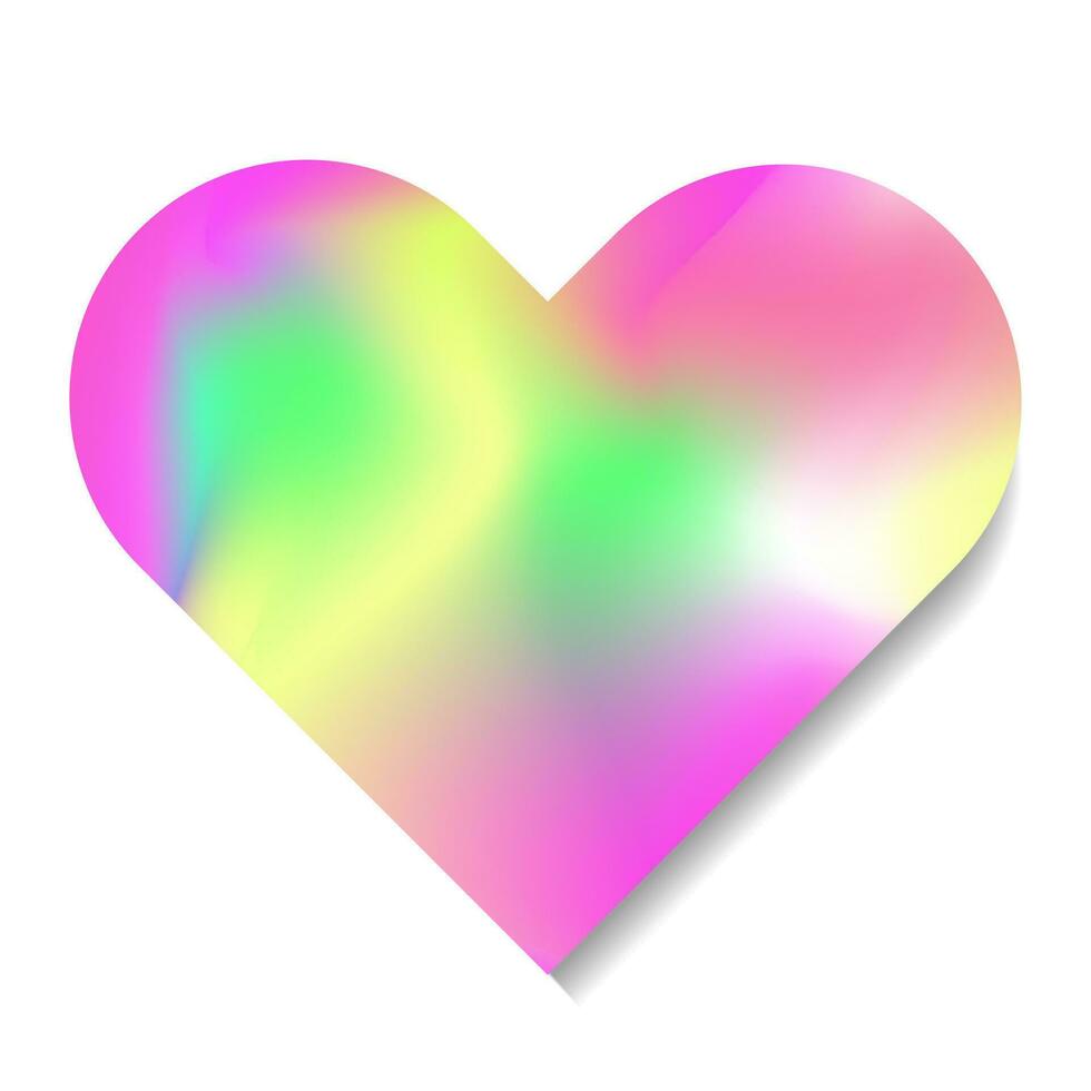 Aufkleber Herz y2k Holographie Stil Neon- Farbe vektor