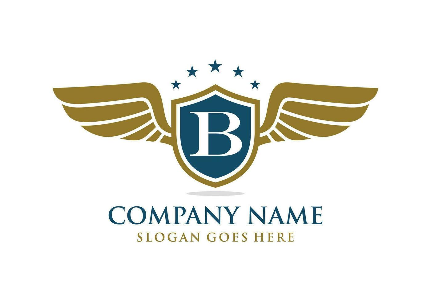 Brief b Initiale Flügel Logo Design vektor