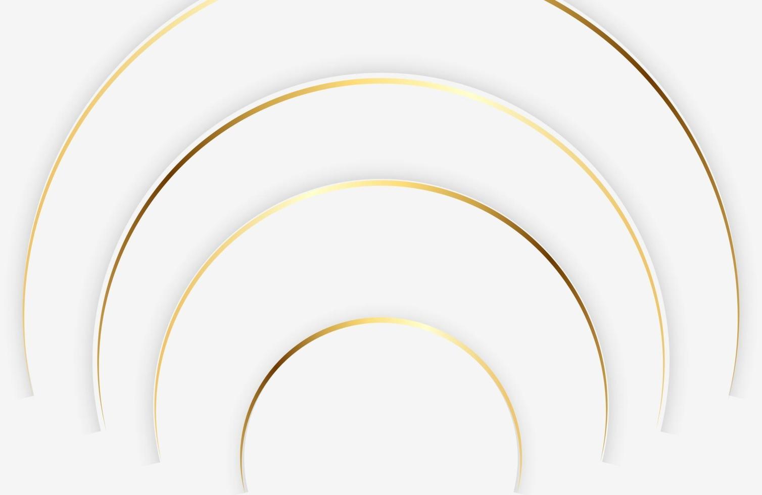 modern vit bakgrund med glänsande guld cirkel element abstrakt ljus silver ren yta vektor