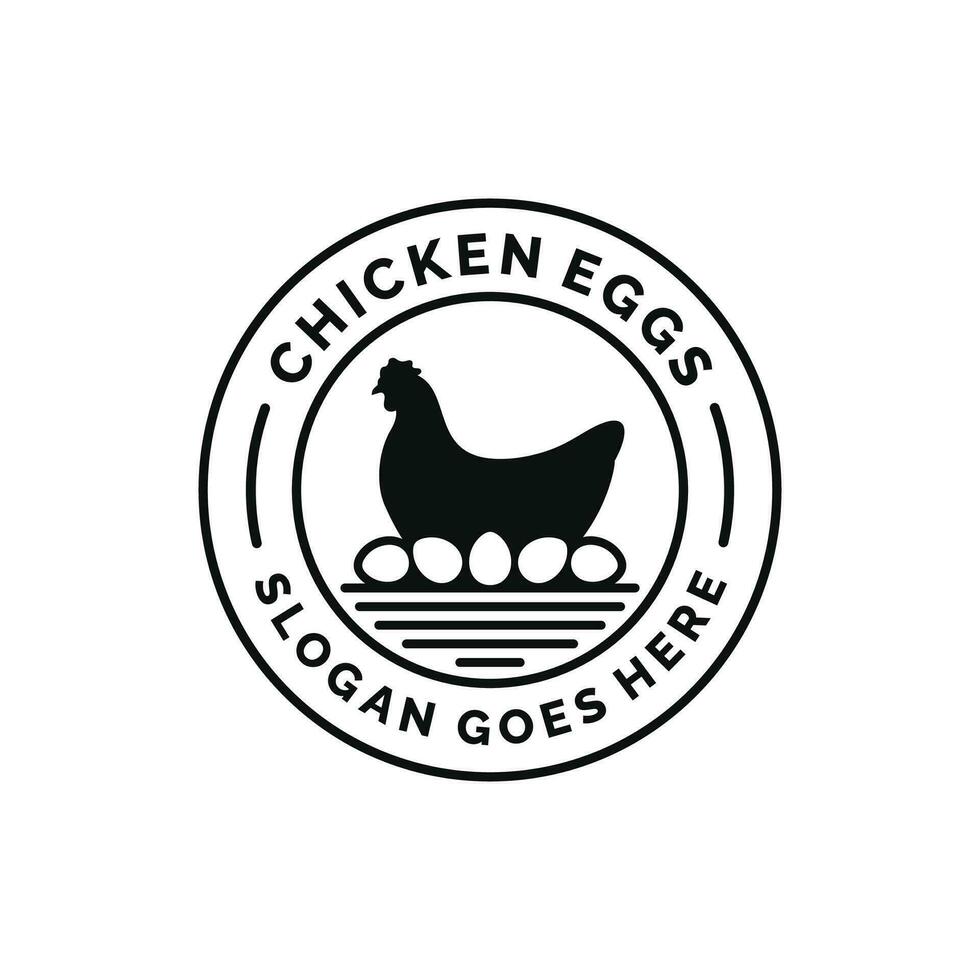 Hähnchen Eier Bauernhof Logo Design Vektor