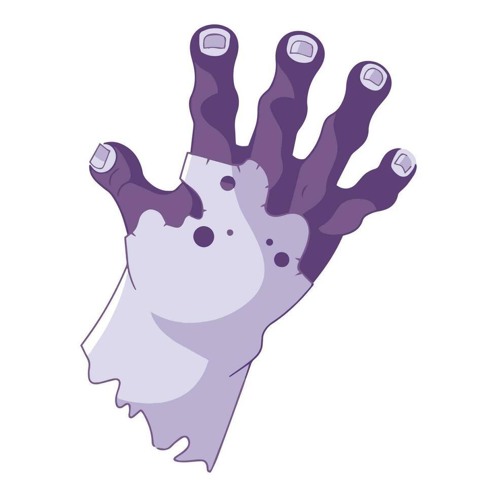 Hand gezeichnet Zombie Hand im eben Stil vektor