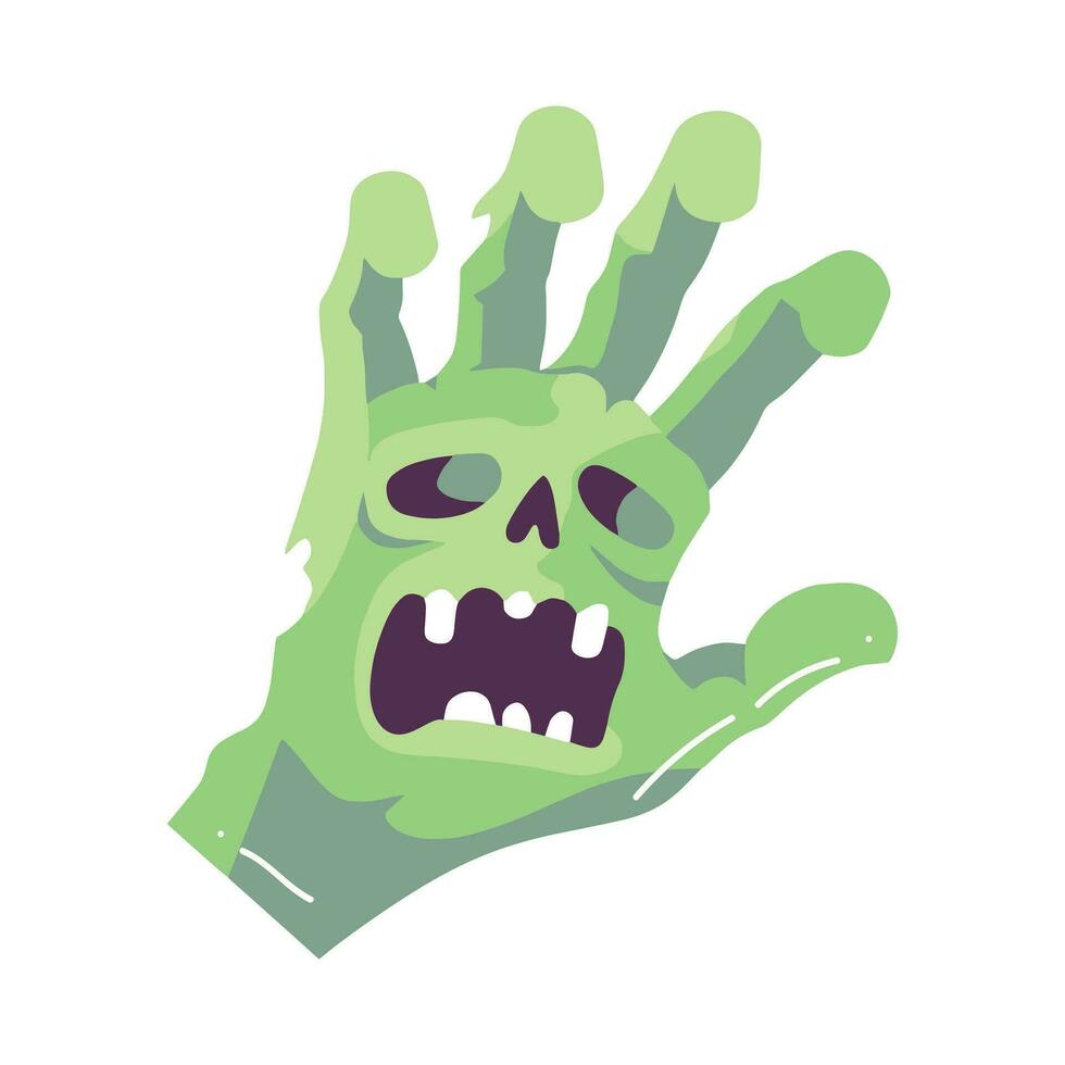 Hand gezeichnet Zombie Hand im eben Stil vektor