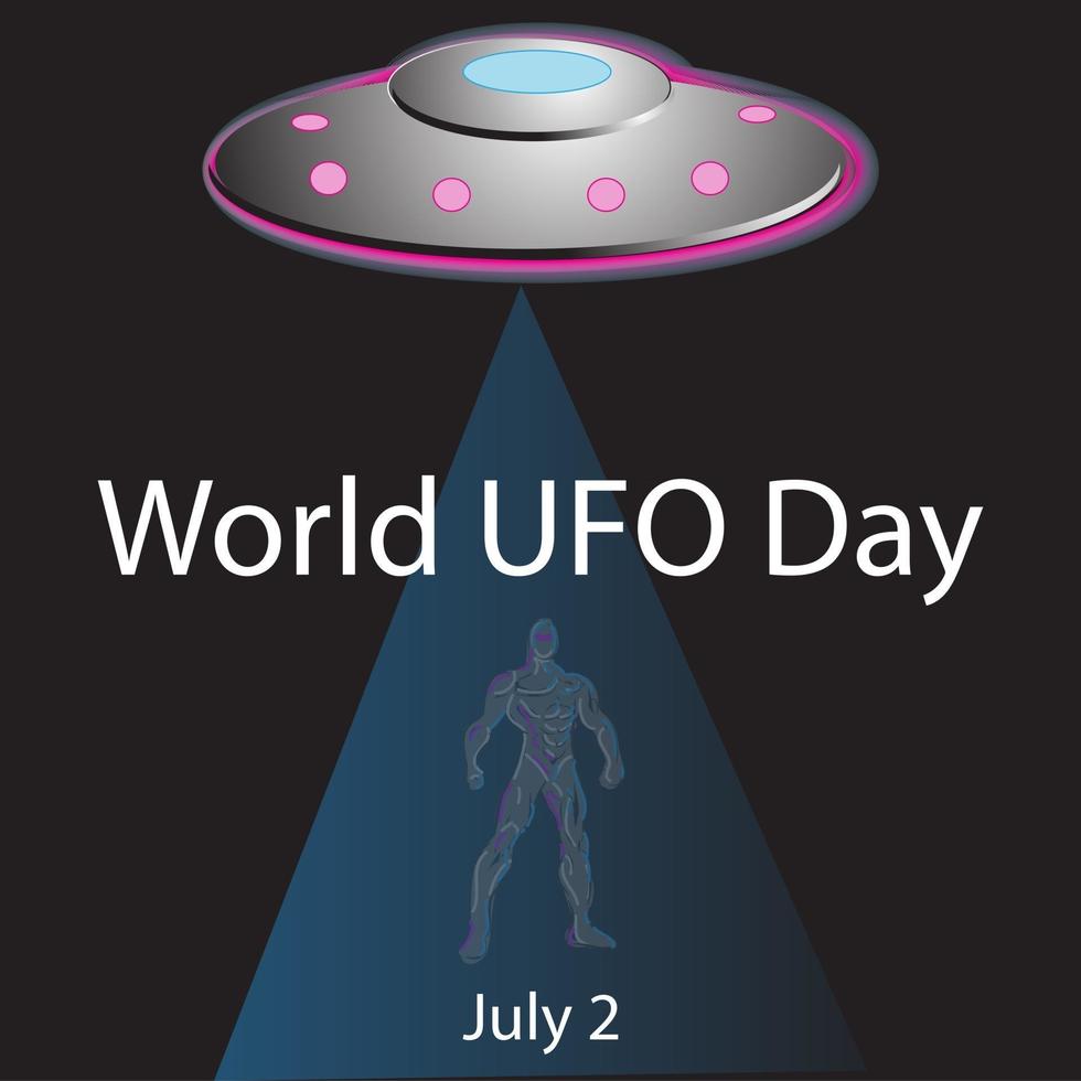 värld ufo dag tecken vektor