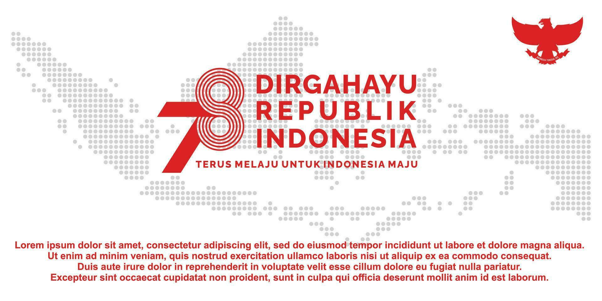 17 August. Indonesien glücklich Unabhängigkeit Tag Banner, Gruß Karte, Hintergrund Vektor. Dirgahayu republik Indonesien vektor