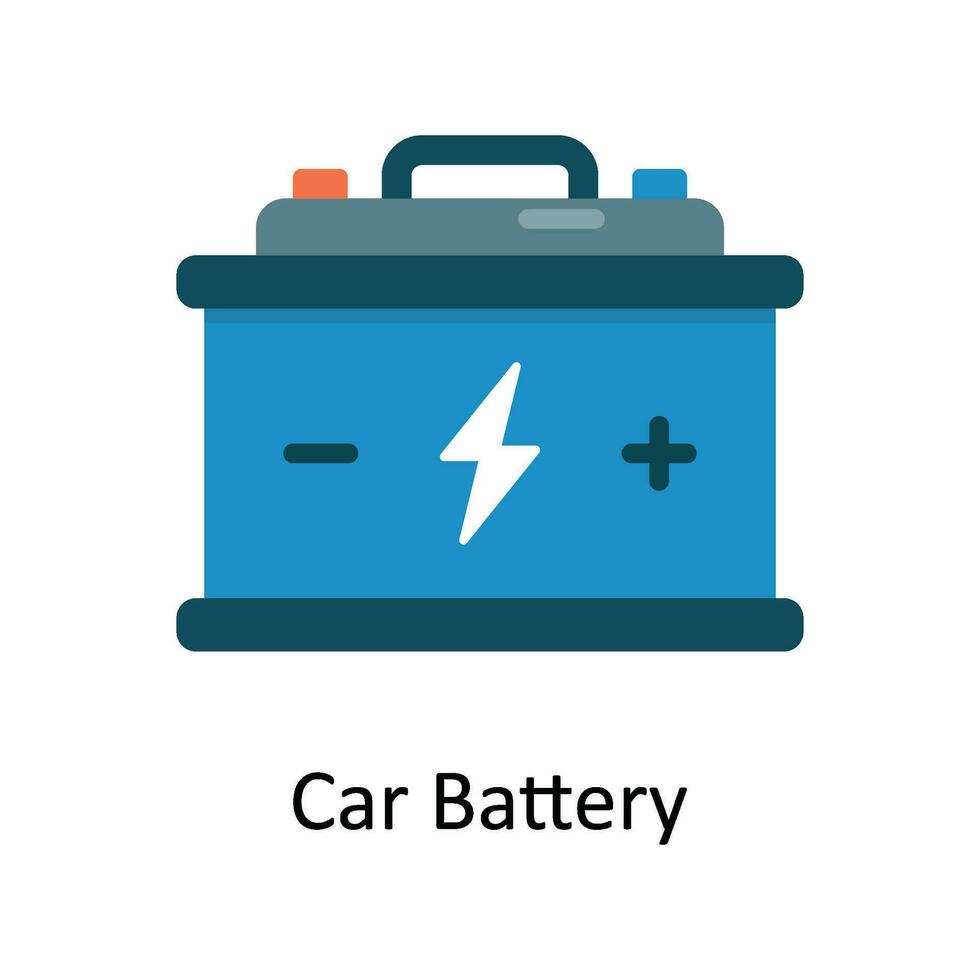 Auto Batterie Vektor eben Symbol Design Illustration. Natur und Ökologie Symbol auf Weiß Hintergrund eps 10 Datei