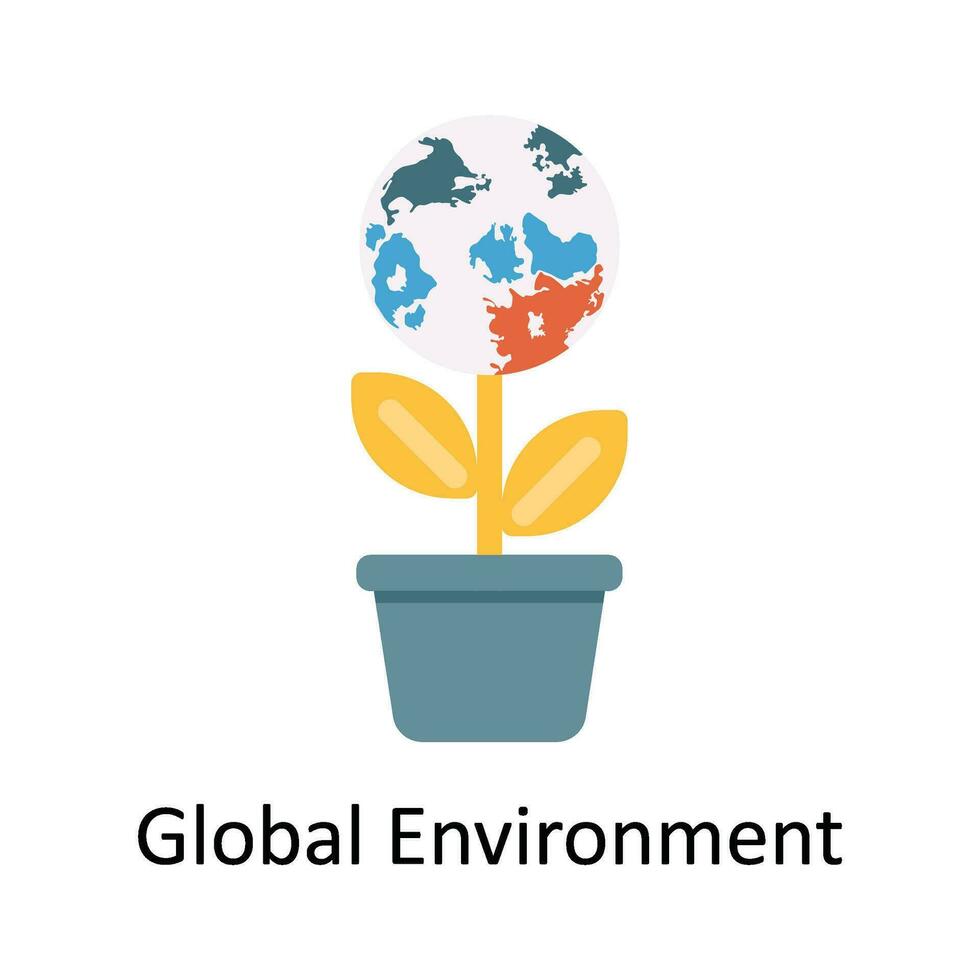 global miljö vektor platt ikon design illustration. natur och ekologi symbol på vit bakgrund eps 10 fil
