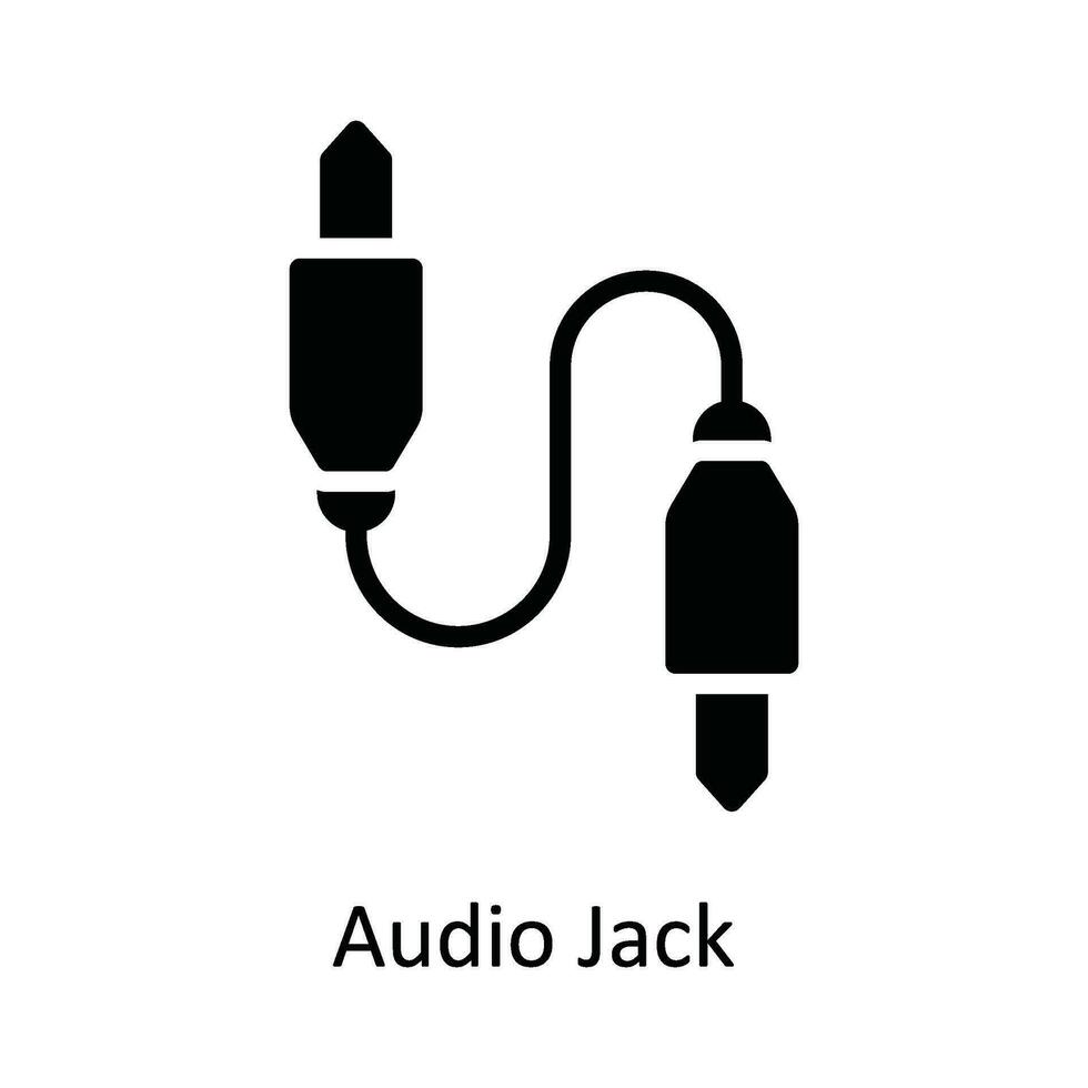 Audio- Jack Vektor solide Symbol Design Illustration. Multimedia Symbol auf Weiß Hintergrund eps 10 Datei