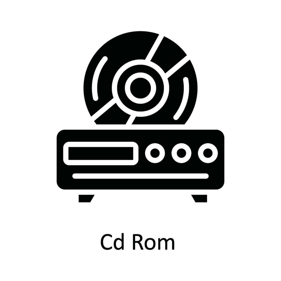 CD rom vektor fast ikon design illustration. multimedia symbol på vit bakgrund eps 10 fil