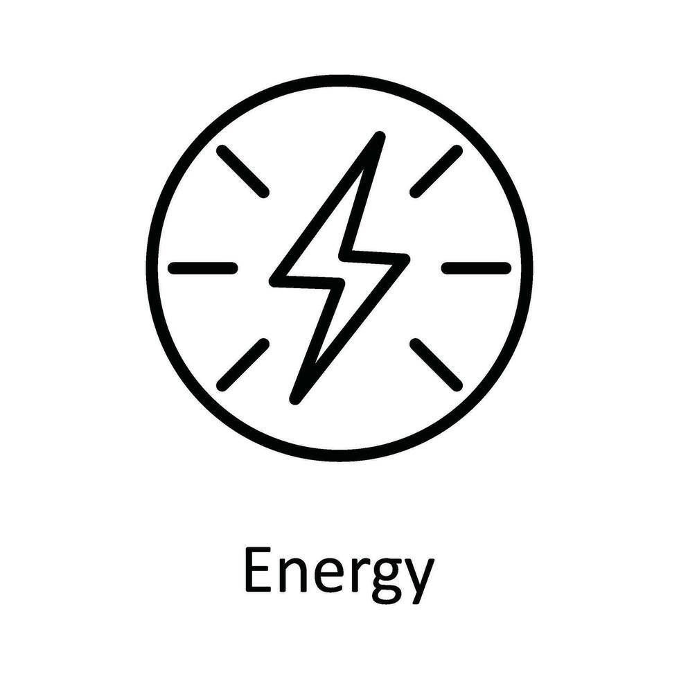 energi vektor översikt ikon design illustration. utbildning symbol på vit bakgrund eps 10 fil