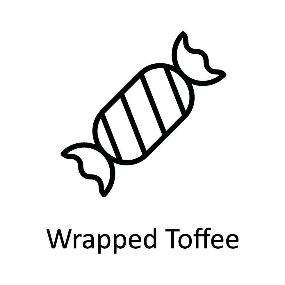 eingewickelt Toffee Vektor Gliederung Symbol Design Illustration. Essen und Getränke Symbol auf Weiß Hintergrund eps 10 Datei