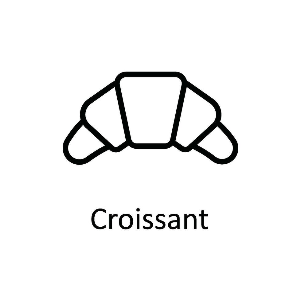 croissant vektor översikt ikon design illustration. mat och drycker symbol på vit bakgrund eps 10 fil