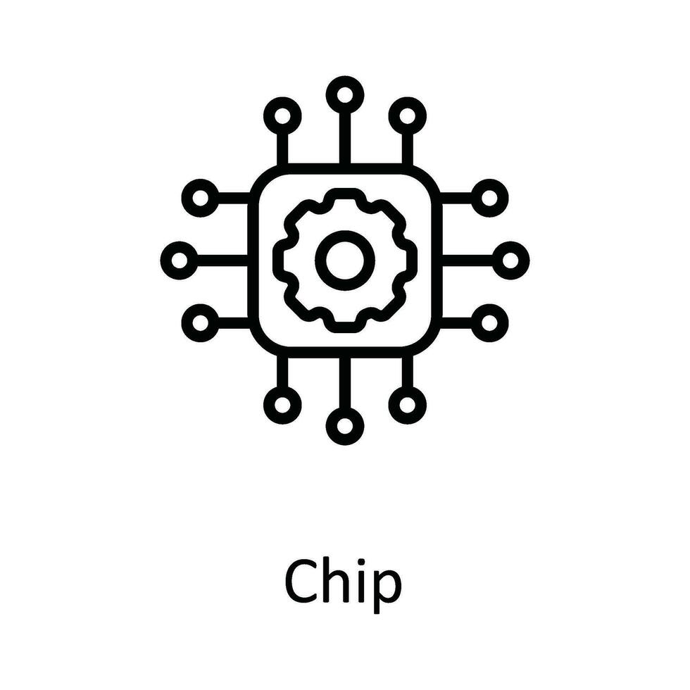 Chip Vektor Gliederung Symbol Design Illustration. Bildung Symbol auf Weiß Hintergrund eps 10 Datei