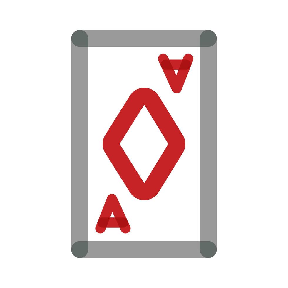 Pokerkarte mit Diamant-Multiplikationslinienstil vektor