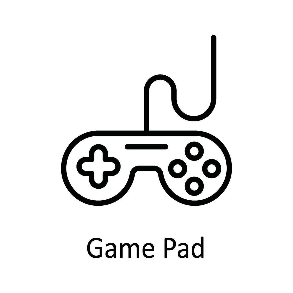 Spiel Pad Vektor Gliederung Symbol Design Illustration. online Streaming Symbol auf Weiß Hintergrund eps 10 Datei