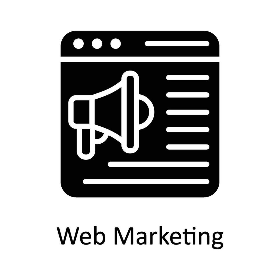 Netz Marketing Vektor solide Symbol Design Illustration. Digital Marketing Symbol auf Weiß Hintergrund eps 10 Datei