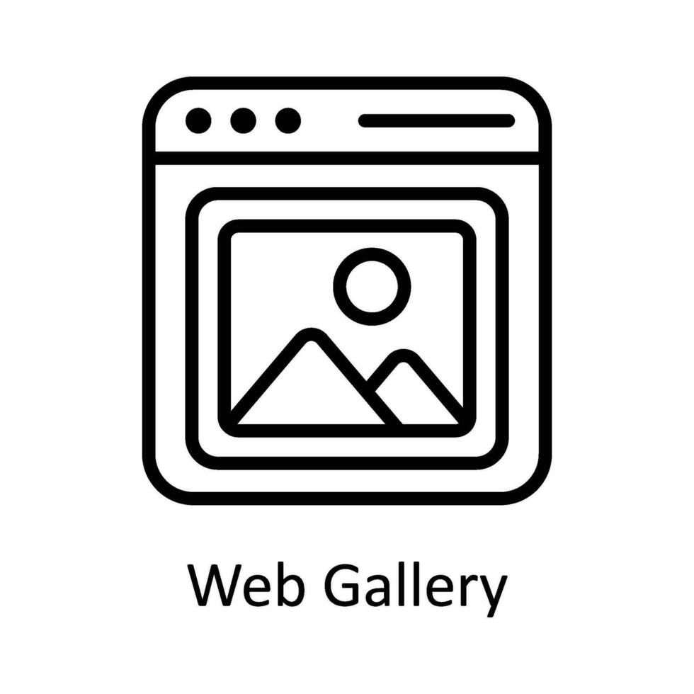 Netz Galerie Vektor Gliederung Symbol Design Illustration. Digital Marketing Symbol auf Weiß Hintergrund eps 10 Datei