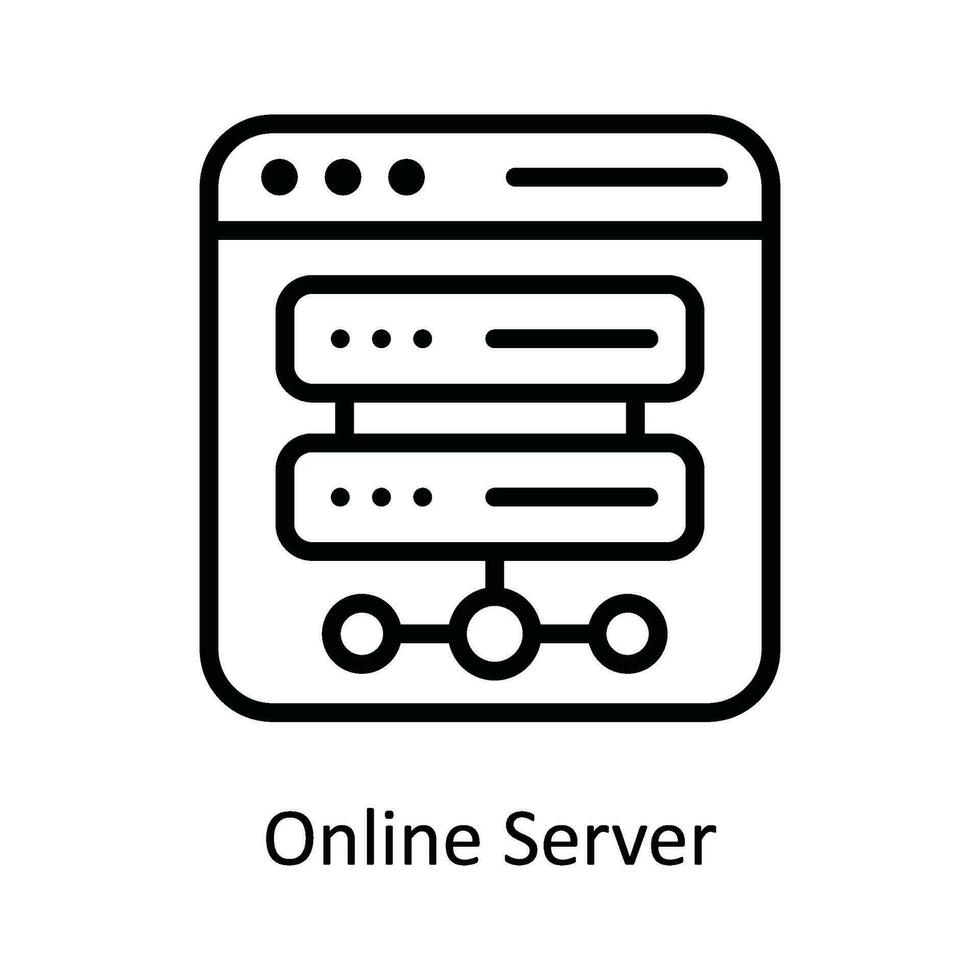 online Server Vektor Gliederung Symbol Design Illustration. Netzwerk und Kommunikation Symbol auf Weiß Hintergrund eps 10 Datei
