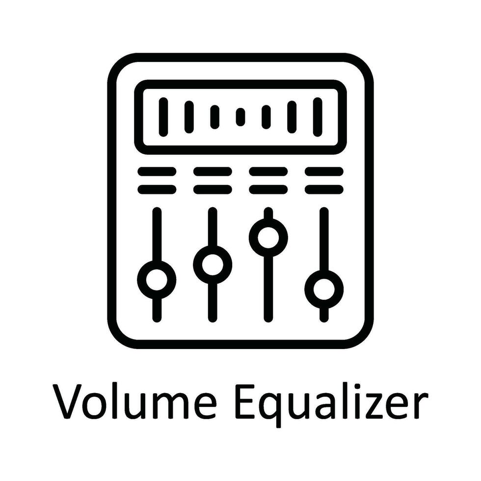 Volumen Equalizer Vektor Gliederung Symbol Design Illustration. Multimedia Symbol auf Weiß Hintergrund eps 10 Datei