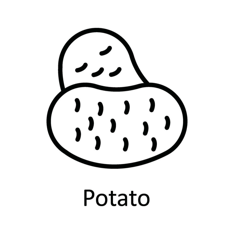 potatis vektor översikt ikon design illustration. mat och drycker symbol på vit bakgrund eps 10 fil