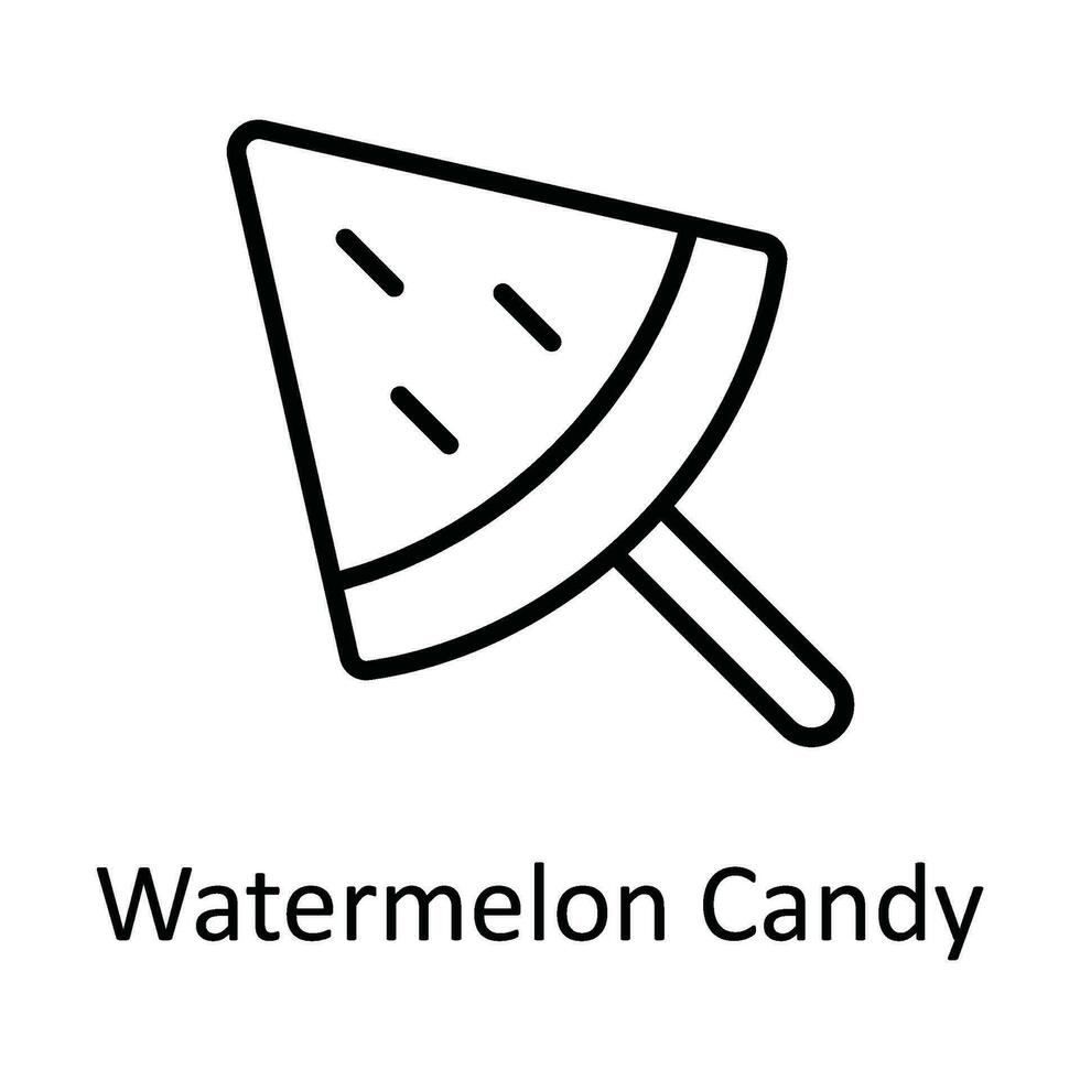 Wassermelone Süßigkeiten Vektor Gliederung Symbol Design Illustration. Essen und Getränke Symbol auf Weiß Hintergrund eps 10 Datei