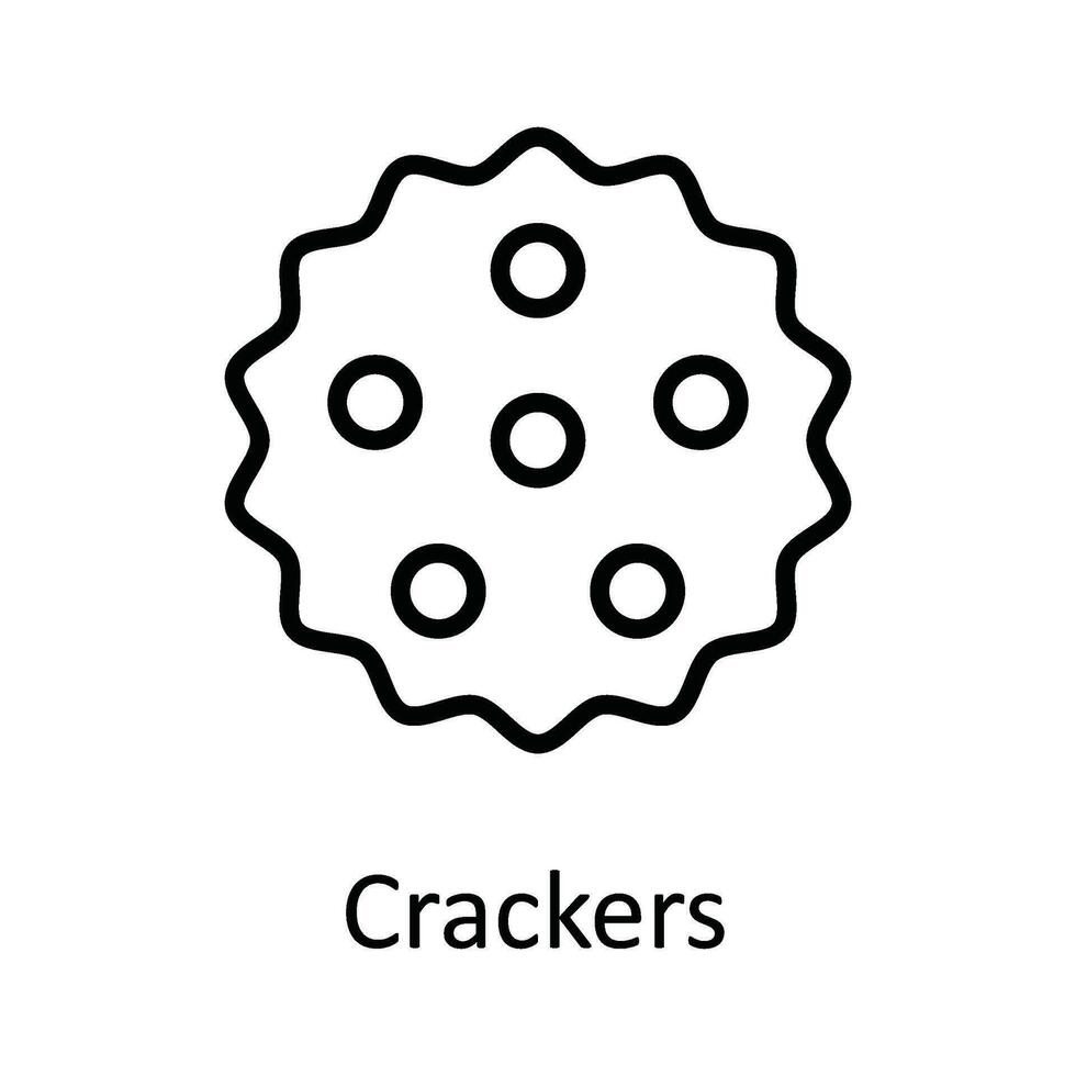 Cracker Vektor Gliederung Symbol Design Illustration. Essen und Getränke Symbol auf Weiß Hintergrund eps 10 Datei