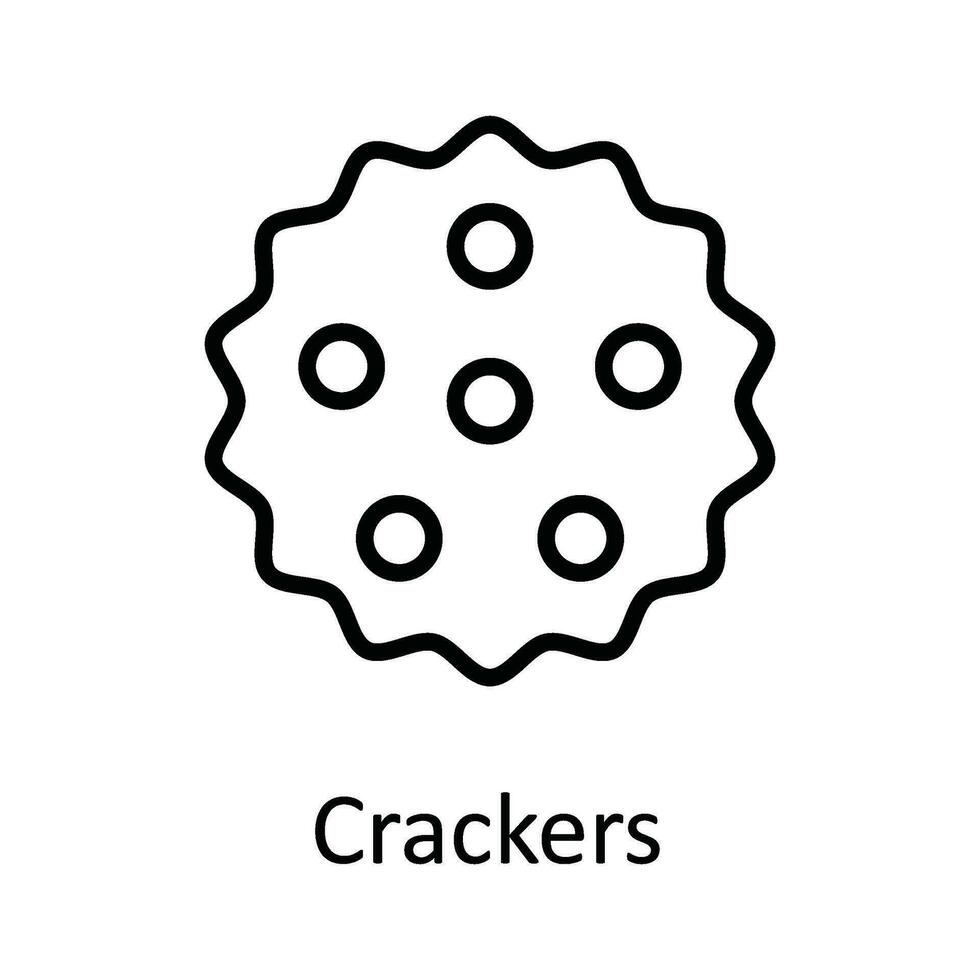 crackers vektor översikt ikon design illustration. mat och drycker symbol på vit bakgrund eps 10 fil