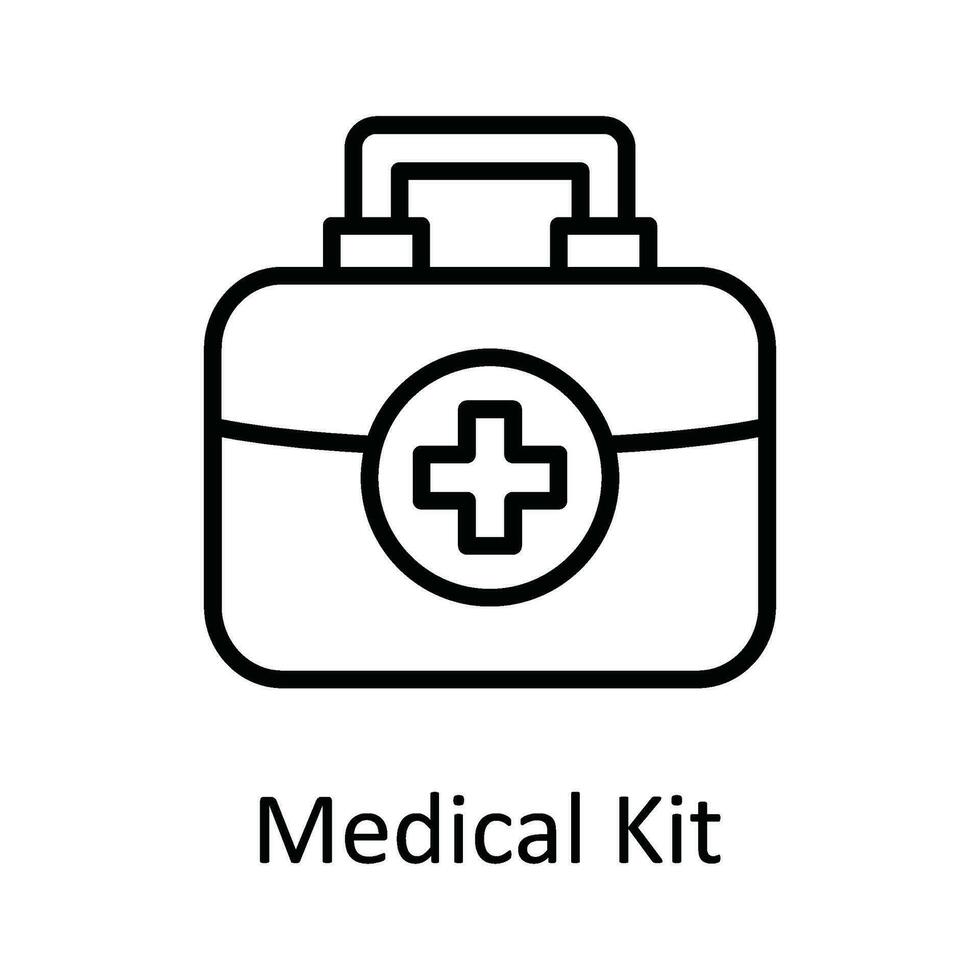 medicinsk utrustning vektor översikt ikon design illustration. medicinsk och hälsa symbol på vit bakgrund eps 10 fil