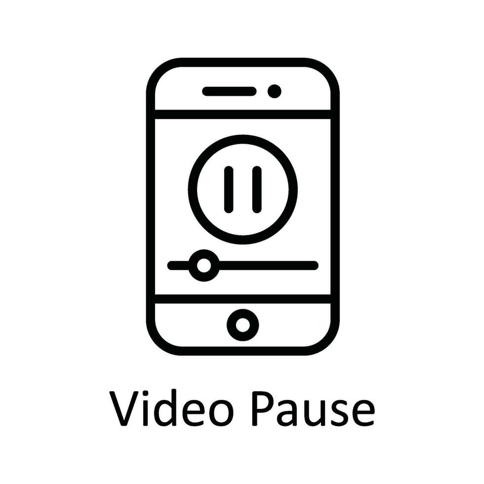 Video Pause Vektor Gliederung Symbol Design Illustration. Multimedia Symbol auf Weiß Hintergrund eps 10 Datei